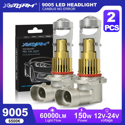 XSTORM H7 Proiettore LED Faro H11 H8 9005 9006 H4 Lente per proiettore LED Hedalights Canbus 60000LM 150W Auto Fascio alto e basso 12V