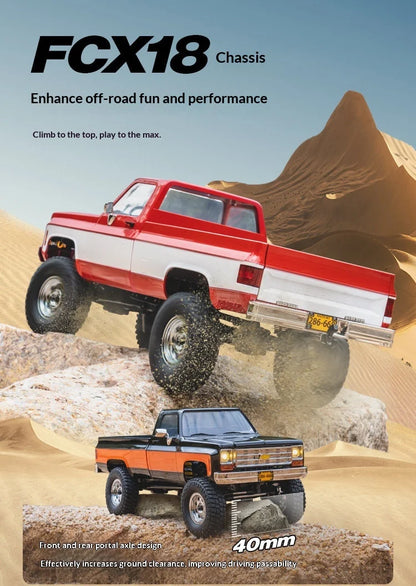 Modellino RC 1:18 di Pickup Truck Fms Fcx Chevrolet K10, Veicolo Elettrico Simulato per Fuoristrada, Giocattolo per Bambini, Regalo Disponibile