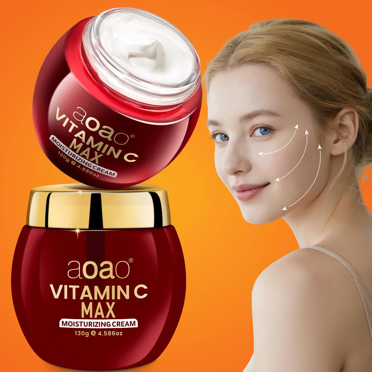 Crema alla Vitamina C per Illuminare e Rassodare la Pelle, Ritenere l'Umidità per l'Idratazione Giorno e Notte