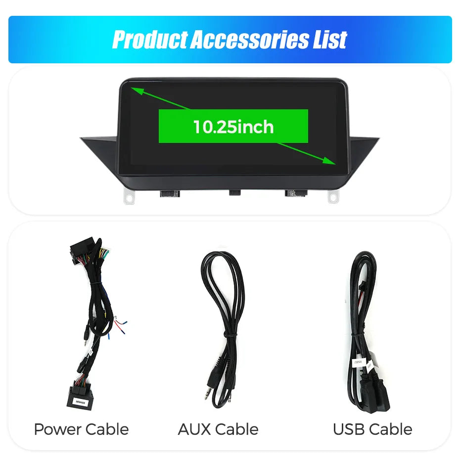 Sistema intelligente per auto con Linux, CarPlay wireless e schermo touchscreen QLED da 10,25", compatibile con BMW X1 E84 (2009-2015), Android Auto, navigazione GPS, lettore multimediale per auto, autoradio, Bluetooth e Wi-F