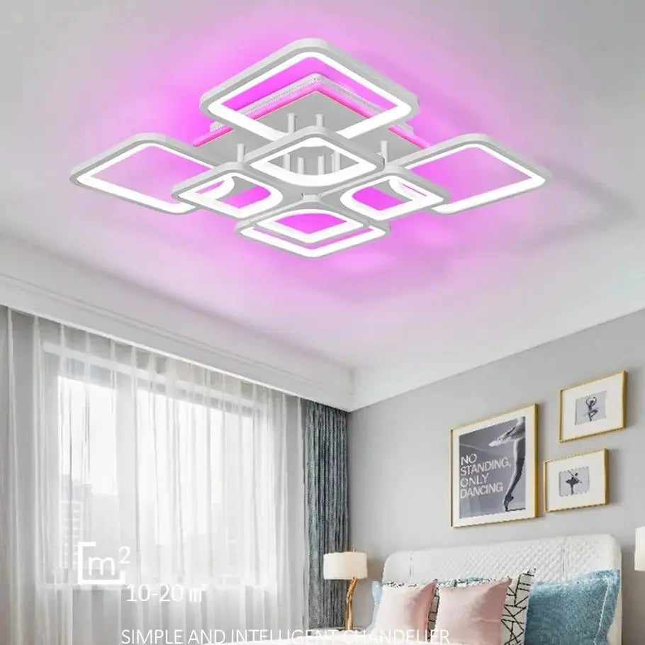 Lampade da soffitto moderne, a sospensione, con tecnologia LED e controllo remoto tramite app, adatte per illuminare camere da letto, cucine, soggiorni e altri ambienti.