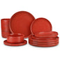 Vancasso WEBB Set di stoviglie in gres da 12 pezzi, include piatti piani, piatti da dessert e ciotole per cereali, per 4 persone