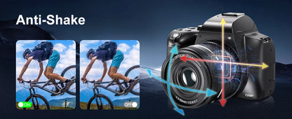 Fotocamera Digitale con Zoom Ottico 12X, 4K, WiFi, HD, 72MP, Avanzata, 270° °   Schermo Ribaltabile Autofocus Principiante/Principiante Selfie Macro