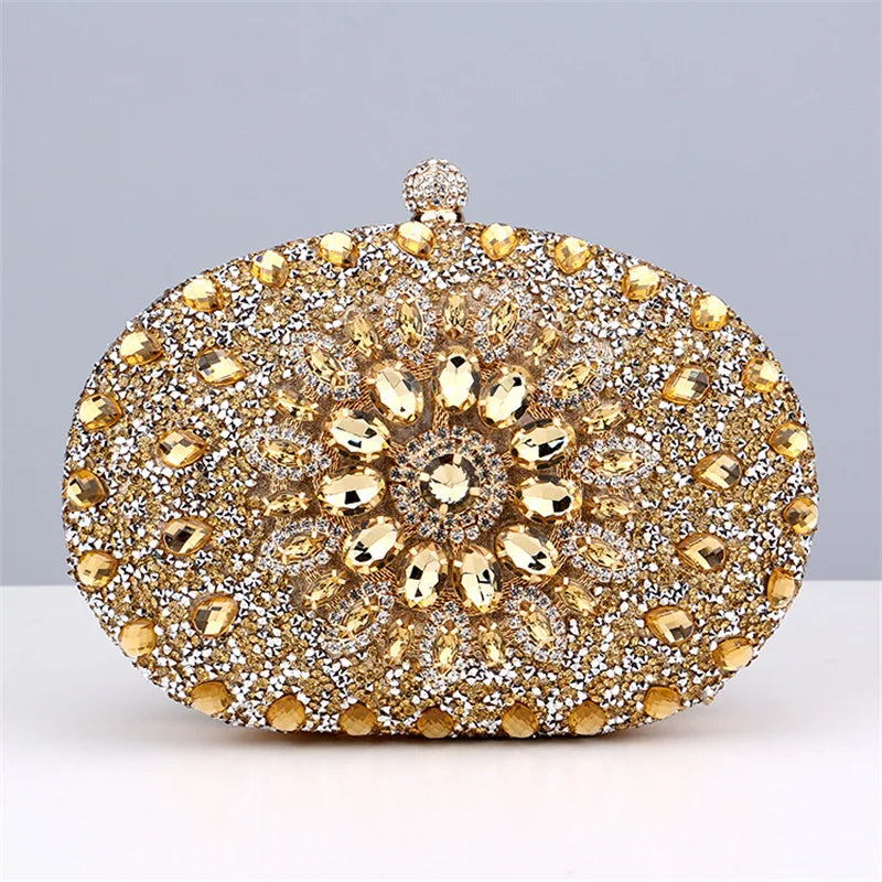 Diamond Crystal Women Make Up Cosmetic Evening Shoulder Messenger pochette borsa per telefono borsa dorata argentea rossa rosa nera
