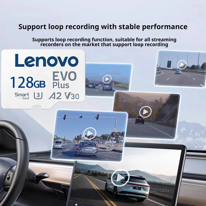 Scheda Micro SD ad alta velocità Lenovo, 1 TB, 512 GB, classe V30, U3, scheda di memoria Micro SD da 256 GB, per la registrazione di video in 4K, scheda TF per droni e action cam.