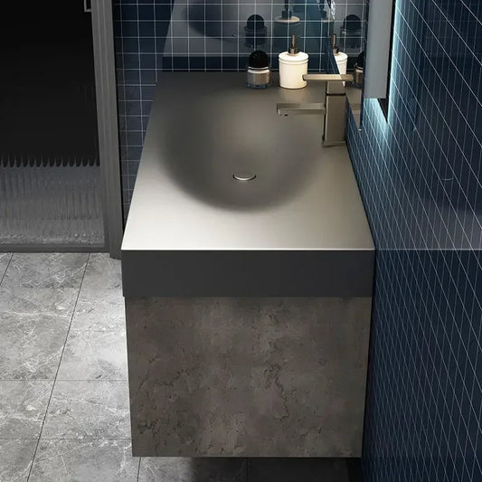 Mobile da bagno moderno mobiletto a specchio intelligente lavabo integrato Rock mobiletto da bagno con lavabo mobili da bagno