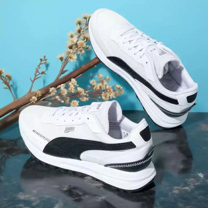 PUMA Sneakers Casual Retrò Bianche e Nere, Traspiranti, Leggere, Antiscivolo, Modello 397432-05