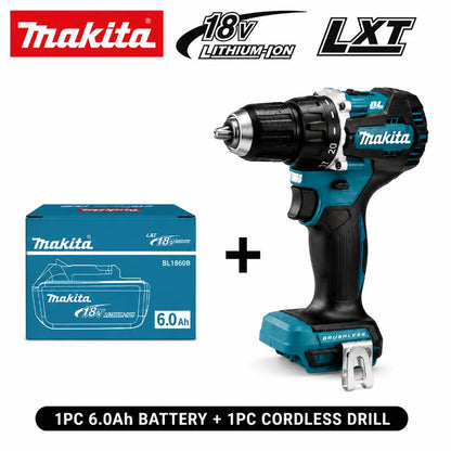 Trapano Avvitatore a Batteria Makita 18V LXT Brushless DDF487 10mm ad Alta Coppia + Batteria BL1860B BL1840 - Spedizione Veloce da Magazzino EU