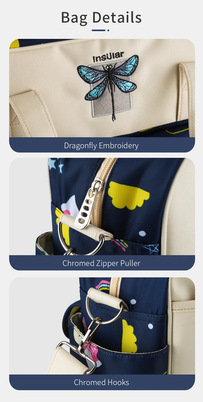 Borsa per pannolini impermeabile di nuovo stile borsa da viaggio Messenger di grande capacità borse multifunzionali per passeggino madre maternità