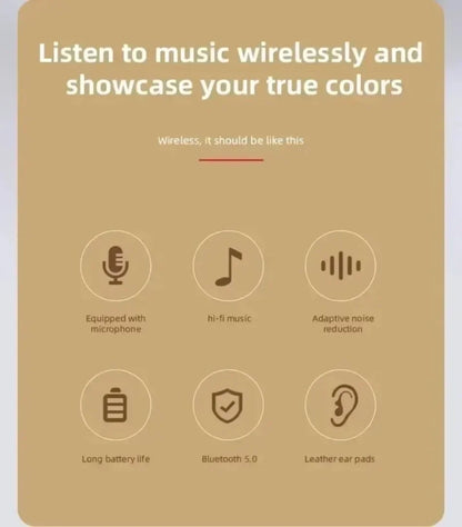 Cuffie Bluetooth 5.0 Pieghevoli Senza Fili, Auricolari Portatili HiFi Over-Ear per Sport, Viaggi, Uso Quotidiano, Giochi e Musica