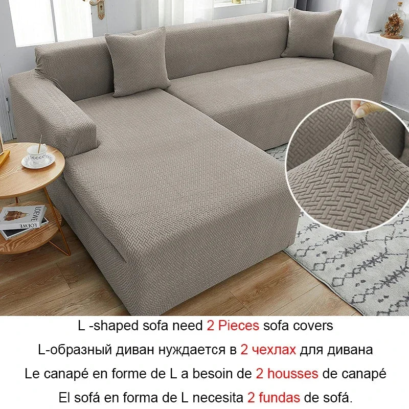 Copridivano ad angolo a forma di L in tessuto jacquard scozzese Copridivano elasticizzato Copridivano moderno per la casa Divano Chaise Lounge per soggiorno