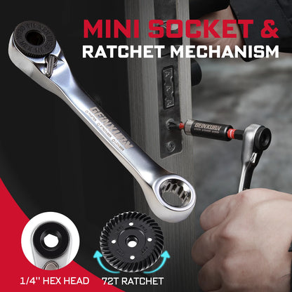 Geinxurn Set di strumenti da 58 pezzi confezionato con punte per cacciavite a percussione, mini Wrech, trapano a gradini, adattatore per presa e portapunte per fai da te