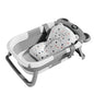 Vasca da Bagno Pieghevole per Neonati con Termometro, Tappetino Antiscivolo, Cuscino di Supporto, Vasca Portatile per Doccia Neonati 0-15M, Piscina da Viaggio
