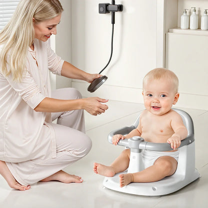 Seggiolino da bagno per neonati di 6 mesi in su, sedile da bagno per sedersi, sedia da vasca per neonati antiscivolo con 4 ventose, ottimi regali per la doccia