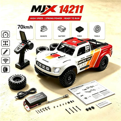 Auto RC MJX Hyper GO 14211, 75km/h, 1/14, 2.4G, Camion Telecomandato, 4WD, Fuoristrada, Veicolo da Corsa ad Alta Velocità, RTR Wltoys