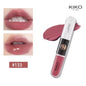 Rossetto Liquido KIKO Unlimited Double Touch, Lunga Durata, Non Sbiadisce, Non Appiccica, Lucidalabbra Volumizzante, Tonalità Milk Tea Bean Paste, Trucco Naturale