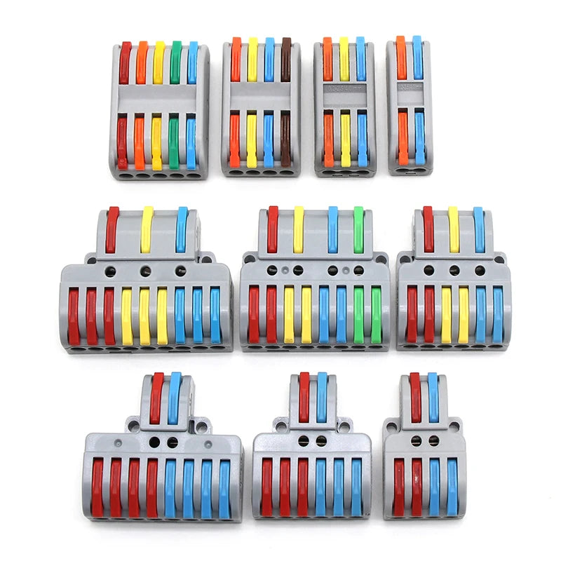 Mini connettori per cavi a cablaggio rapido 1/2/3/4/5 vie SPL Splitter compatto universale Conduttori elettrici Morsettiera domestica push-in