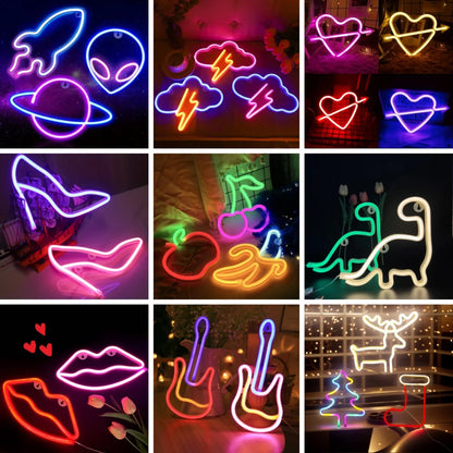 1 pezzo, luce al neon decorativa per un'atmosfera artistica moderna, decorazione da parete per feste natalizie, regalo per matrimoni, scene di laurea, alimentata tramite USB o a batteria (batteria non inclusa)