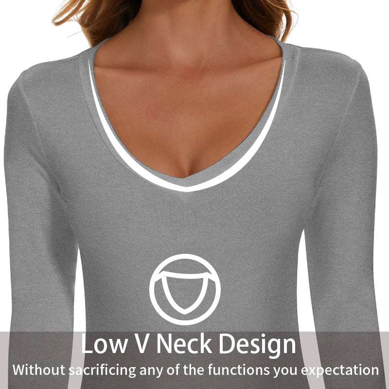 Tuta con scollo a V profondo tuta da donna a maniche lunghe Shapewear Shaper Lady Sexy uscire top abiti per il corpo vestiti caldi femminili autunno inverno
