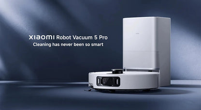 Versione Globale Xiaomi Robot Vacuum 5 Pro Video HD Chiamate Unidirezionali Aspirazione 20000Pa Aspirapolvere Anti-groviglio Senza Problemi Stazione Base Autopulente Mop Estensibile e Spazzola Laterale Controllo Intelligente