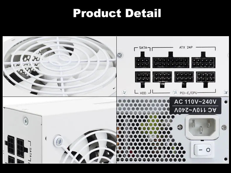 Alimentatore SFX completamente modulare da 600W, design compatto per case Mini-ITX SFF, ventola silenziosa da 90mm, tensione ampia 90-265V, per sistemi PC gaming compatti.