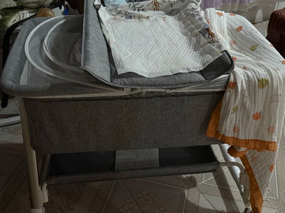 Culla per bambini, giunzione portatile, culla per lettino, culla da comodino per bambino, culla da comodino 3 in 1 con ruote
