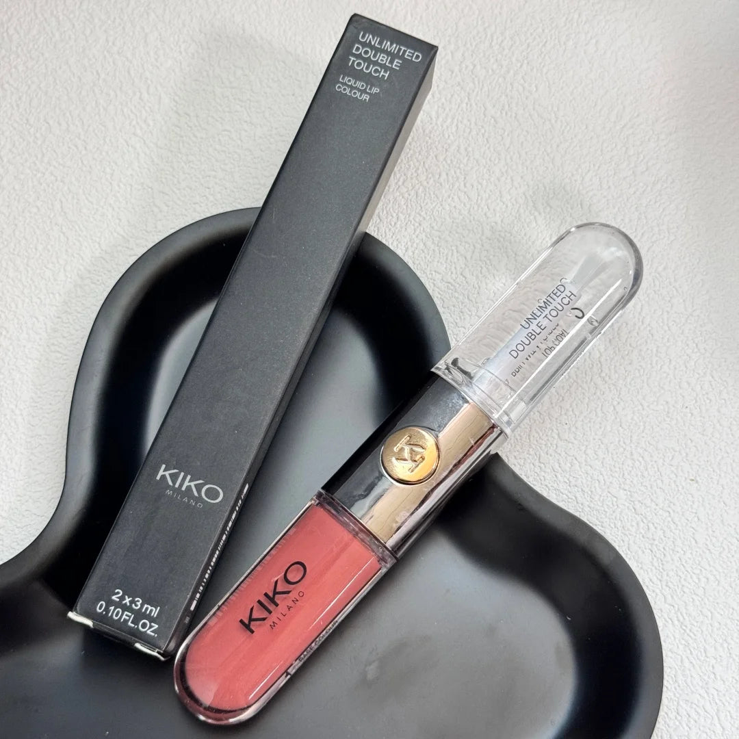 KIKO Milano Double Touch Lip Gloss 16 ore Effetto Specchio Non Sbiadisce Non Macchia Lunga Durata Blocco Colore Trucco Labbra Con Confezione
