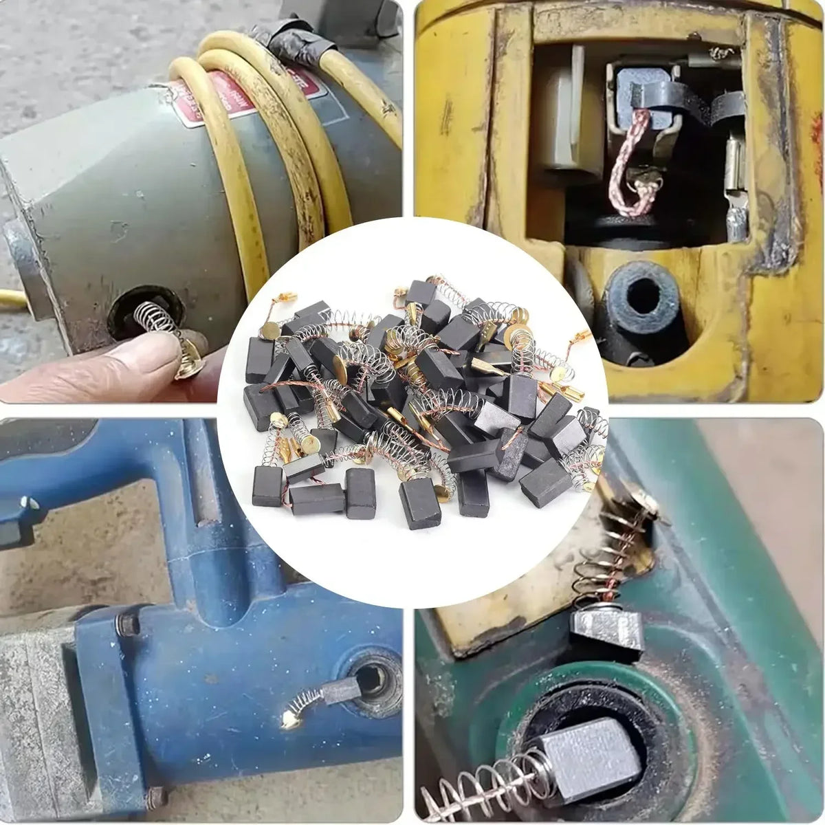 Kit di Sostituzione Spazzole di Carbone per Motore Elettrico, Riparazione Spazzole di Carbone per Utensili Elettrici come Motoseghe, Macchine da Taglio, Martelli e Smerigliatrici Angolari