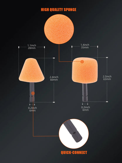 Set di Sfere Lucidanti Flessibili SPTA Mini con Tamburi Conici e Cilindrici per Dettagli Auto e Lucidatura in Spazi Ristretti