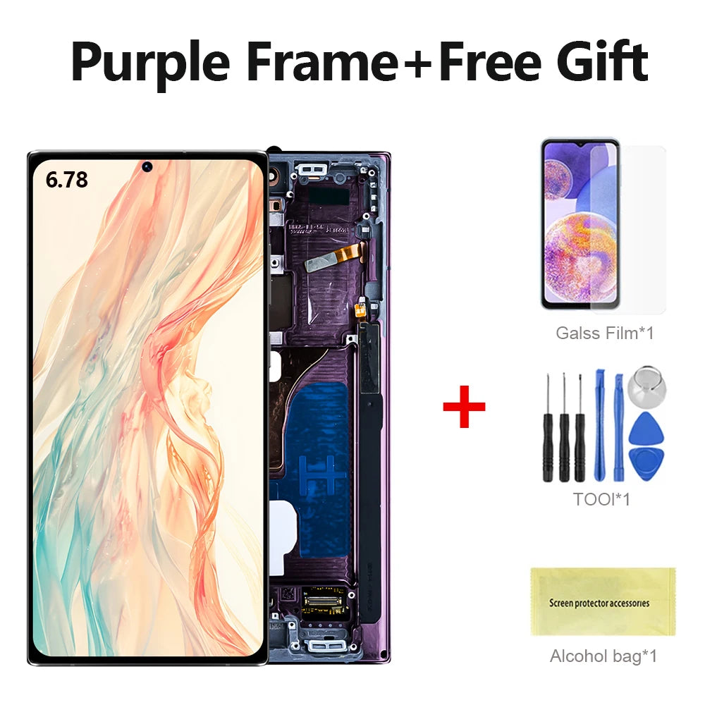 UE 6.78 ''Nuovo Display AMOLED Per Samsung Galaxy S22 Ultra 5G LCD S908 S908B S908U Con Telaio Touch Screen Digitizer sostituzione