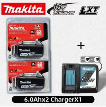 Batteria per utensili Makita 18V 100% originale, 6.0Ah, potenza stabile, per utensili elettrici della serie Makita 18V LXT, sostituisce la batteria originale.