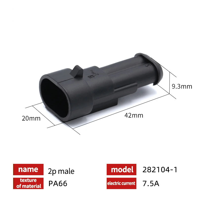 20/50/100 Set 1.5 Serie AMP Automobile Connettori 1/2/3/4/5/6 Pin Super Sigillo Impermeabile Cavo Elettrico connettore PA66 Nylon