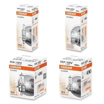 OSRAM H1 H4 H3 H7 HB2 9003 CLASSIC Auto Faro Alogeno Lampade Standard 3200K Luce Bianca Originale 12V 55W Lampadine ECE (10 PZ)