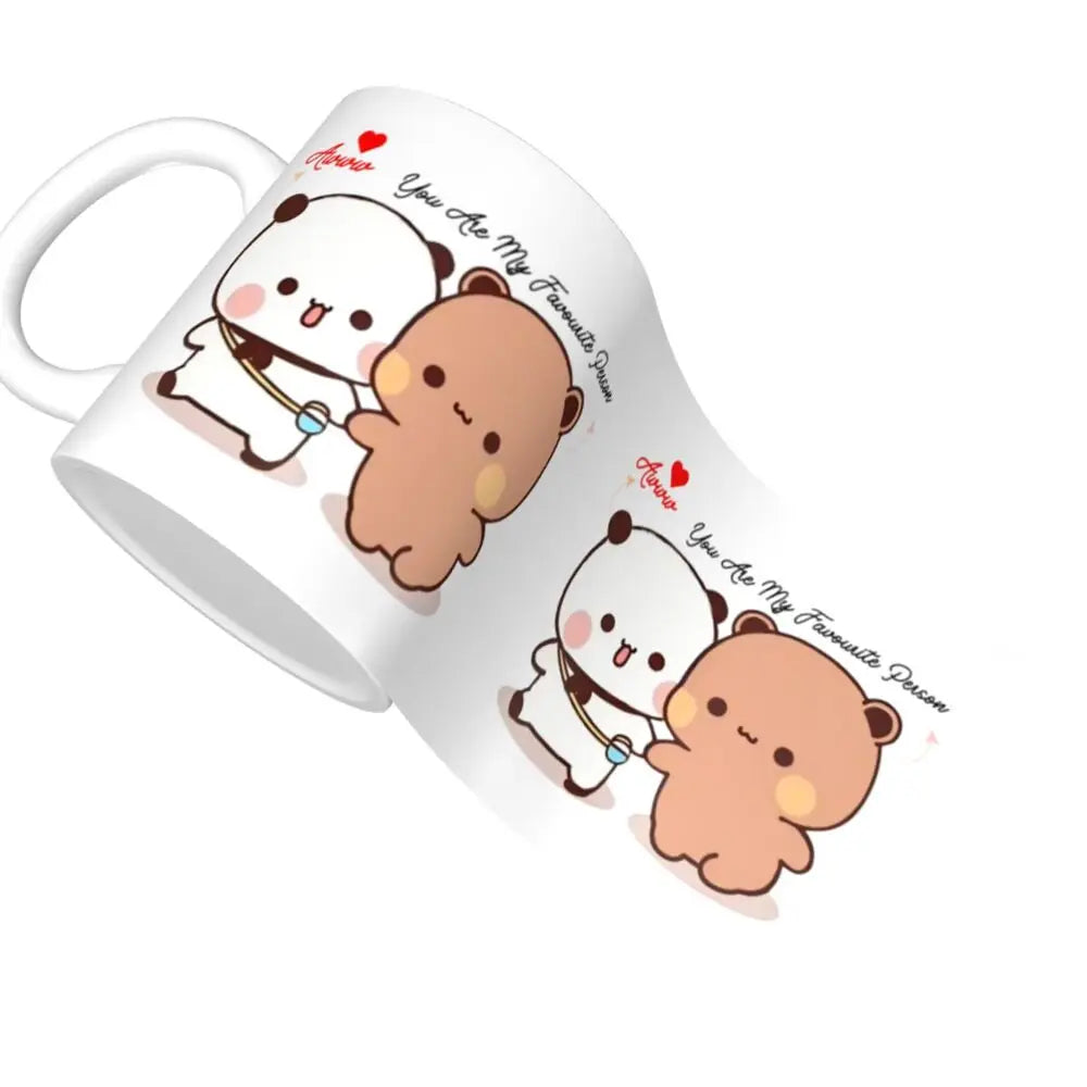 Tazze personalizzate per coppia Bubu Dudu Panda e Brownie Bear Tazza da caffè per tè al latte in ceramica fai-da-te