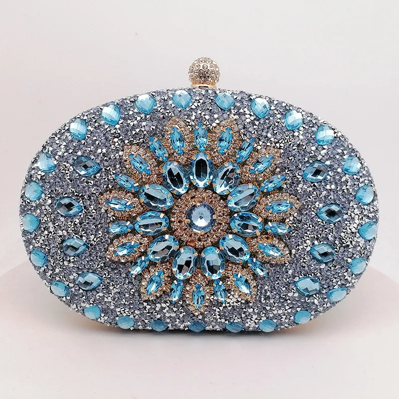 Diamond Crystal Women Make Up Cosmetic Evening Shoulder Messenger pochette borsa per telefono borsa dorata argentea rossa rosa nera