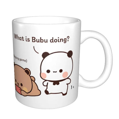 Tazze personalizzate per coppia Bubu Dudu Panda e Brownie Bear Tazza da caffè per tè al latte in ceramica fai-da-te