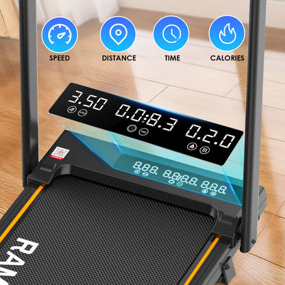 Tapis roulant con inclinazione del 9%, silenzioso, 2.5HP, 1-10km/h, APP e LED, tapis roulant con maniglia, tapis roulant per casa, 150kg