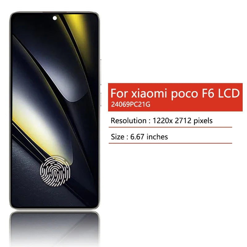 Nuovo Display AMOLED da 6.67" per Xiaomi Poco F6 LCD 24069PC21G, Schermo Touch con Digitalizzatore e Cornice per Xiaomi Poco F6