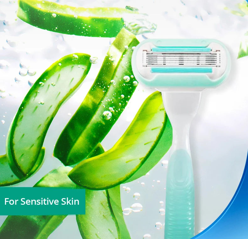 Gillette Venus Lama di ricarica a 5 strati Lame di rasoio Sapone per pelle sensibile extra liscia per la rasatura del corpo delle donne