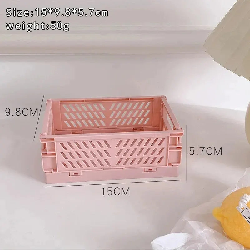 Cestini portaoggetti organizzativi a 6 colori Custodia pieghevole per studenti Cestino da tavolo Nastro per cancelleria Contenitore pieghevole in plastica