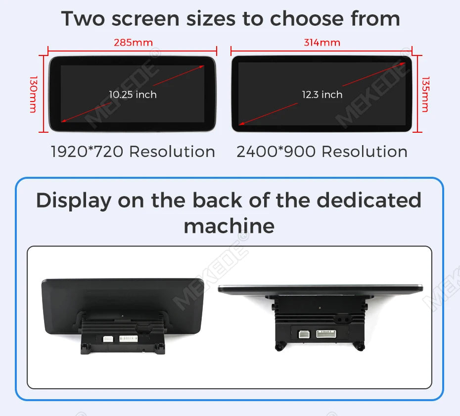 Mekede, schermo da 12,3 pollici, risoluzione 2K, sistema di navigazione GPS con CarPlay e Android Auto, autoradio multimediale con sistema operativo Linux per Mercedes Benz C W205, GLC X253, Classe V W447, lettore video 4K.