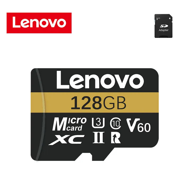 Scheda Micro SD Lenovo da 1024 GB, scheda di memoria TF per video Full HD da 512 GB, scheda di memoria Flash da 256 GB e 128 GB, classe 10, per GPS, MP4 e telecamere di sicurezza domestica.