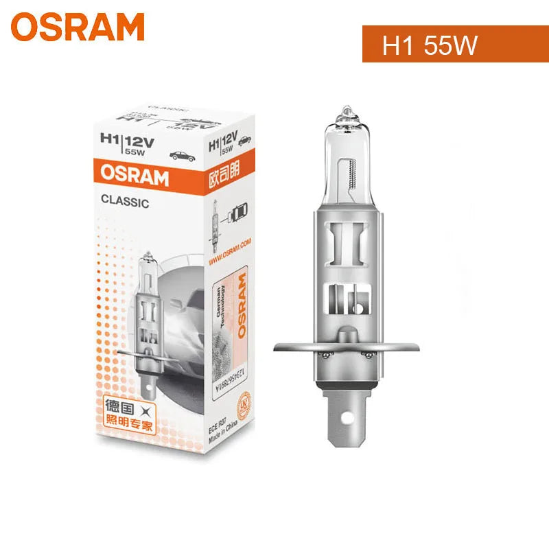 OSRAM H1 H4 H7 12V Faro alogeno per auto Linea originale Pezzi di ricambio 3200K Bianco caldo Lampada autentica Lampadina automatica Made In China 1X