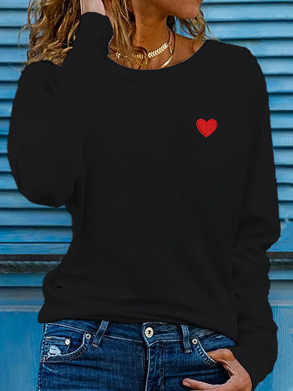T-shirt da donna in 100% cotone, ideale per l'autunno e l'inverno, in bianco e nero, stile street, comoda, a maniche lunghe, con stampa, abbigliamento casual da donna.
