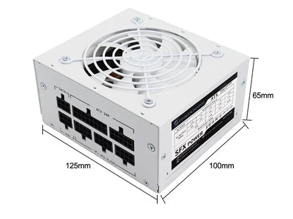 Alimentatore SFX completamente modulare da 600W, design compatto per case Mini-ITX SFF, ventola silenziosa da 90mm, tensione ampia 90-265V, per sistemi PC gaming compatti.