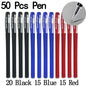 20/50 pezzi Penne gel Set Nero Blu Rosso Ricarica Gel Forniture scolastiche e per ufficio Cancelleria accessori kawaii cancelleria penne carine