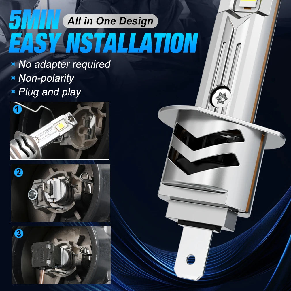 XSTORM H1 Lampadine LED Canbus 60000LM 100W H3 H7 Fari LED con Ventola H1 Turbo Lampade Fari Auto Plug & Play 6000K 12V
