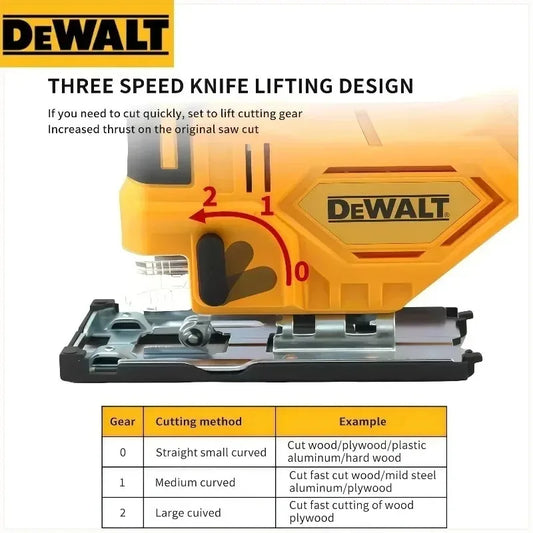 Sega alternata elettrica a batteria Dewalt, 3000 giri/min, sega per tagli curvi, utensile elettrico portatile multifunzione regolabile per la lavorazione del legno.