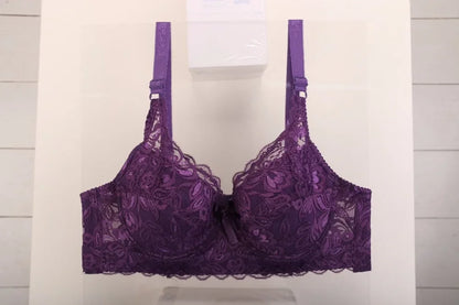 Reggiseno sottile a copertura totale, senza ferretto, regolabile, in pizzo, per taglie forti, copri seno, coppe B C D, reggiseno in pizzo taglie grandi 2028