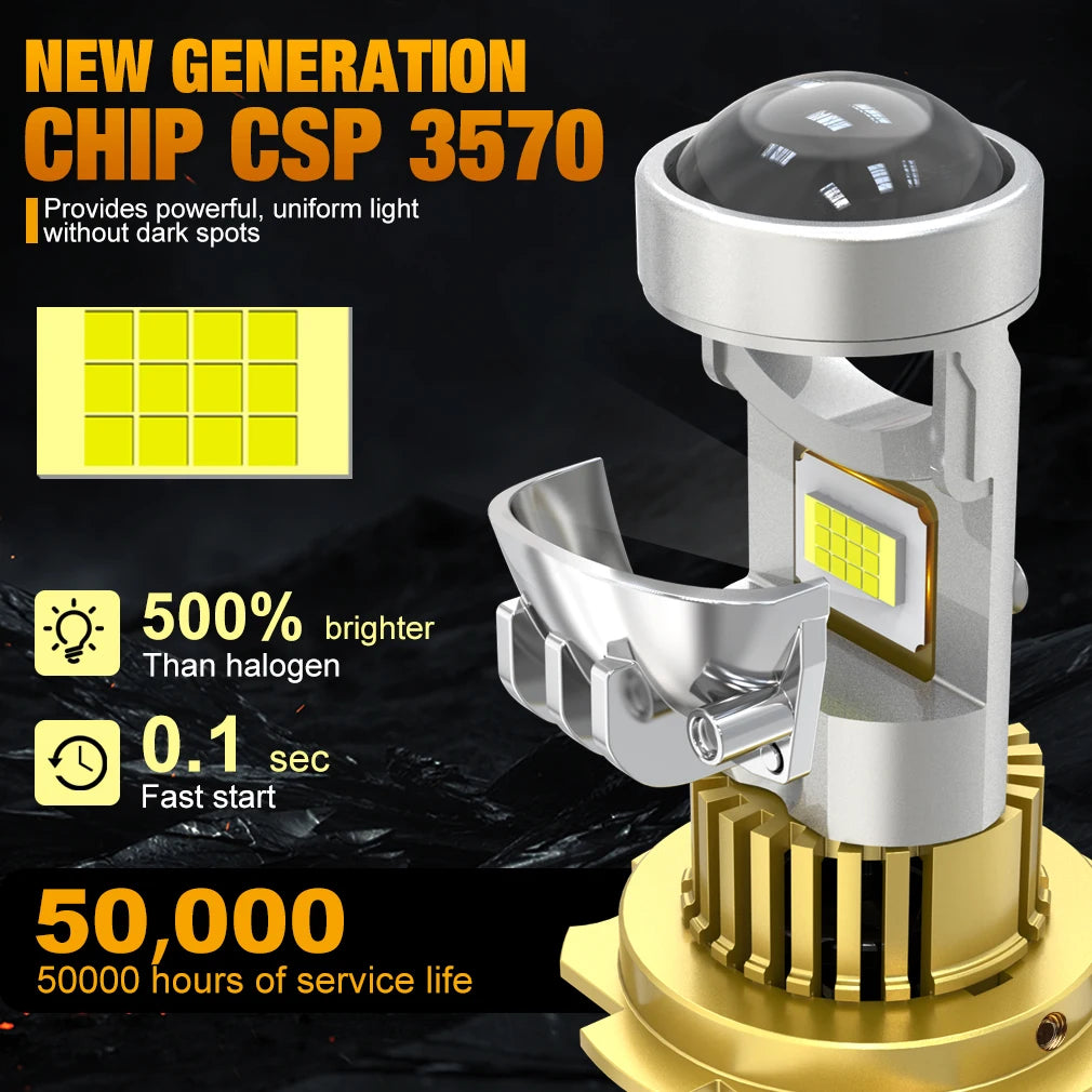 XSTORM H7 Proiettore LED Faro H11 H8 9005 9006 H4 Lente per proiettore LED Hedalights Canbus 60000LM 150W Auto Fascio alto e basso 12V